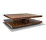 The c3 modern solid wood coffee table shown in walnut