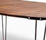 Modern steel and walnut dining tables