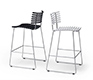 White Danish modern bar stool