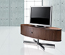 Modern walnut and steel media cabinet