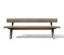 Nox wood, metal and coloured leather dining bench