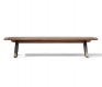 Nox coloured leather, wood and metal dining bench
