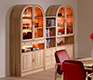 Classic Danish oak arch-top wall units