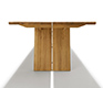 End view of the Nox oak dining table