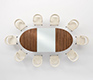 Girado oval extended dining table