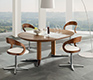 Oval walnut dining table