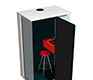 Close-up of the private sound-proofed phone booth