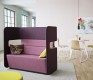 Pod breakout are sofa shown in purple