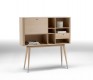 Retro Corian and alder office cabinet