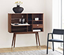 Danish retro office cabinet shown open