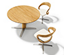 Beautiful high-end round dining table shown in oak