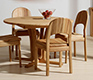 Rounded-back solid wood dining chair from Denmark