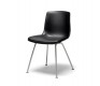 Black moulded seat dining chair with steel legs