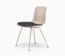 Moulded oak veneer dining chair with steel legs