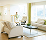 Stressless Arion recliner sofa set in white leather