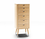 Danish tall retro office cabinet shown in alder and Corian