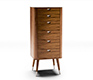 Danish tall retro walnut office cabinet shown with Corian top
