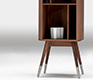Close-up of the DM2770 tall walnut retro cabinet