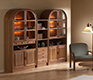 Classic Danish teak arch-top wall unit