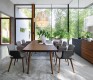The very high-end Flaye dining table shown extended