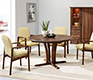 Traditional Danish round dining table shown in walnut
