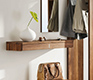 Walnut hallway console with drawer and key holder