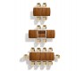 Flaye leather and wood dining table seating 6 to 10 people