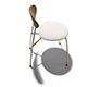 Danish solid hardwood back-rest and upholstered seat dining chair