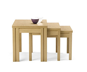 Light oak nest of tables
