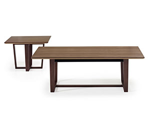 Contemporary walnut coffee table