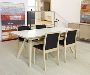 Modern trestle-shaped dining table from Denmark