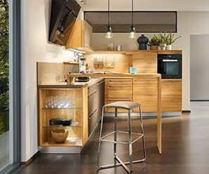 Linee alder Kitchen Cabinets