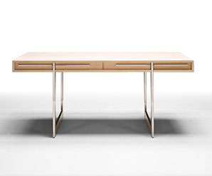 Modern Danish steel and ash desk