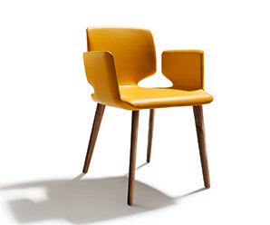 Luxury leather and wood chairs