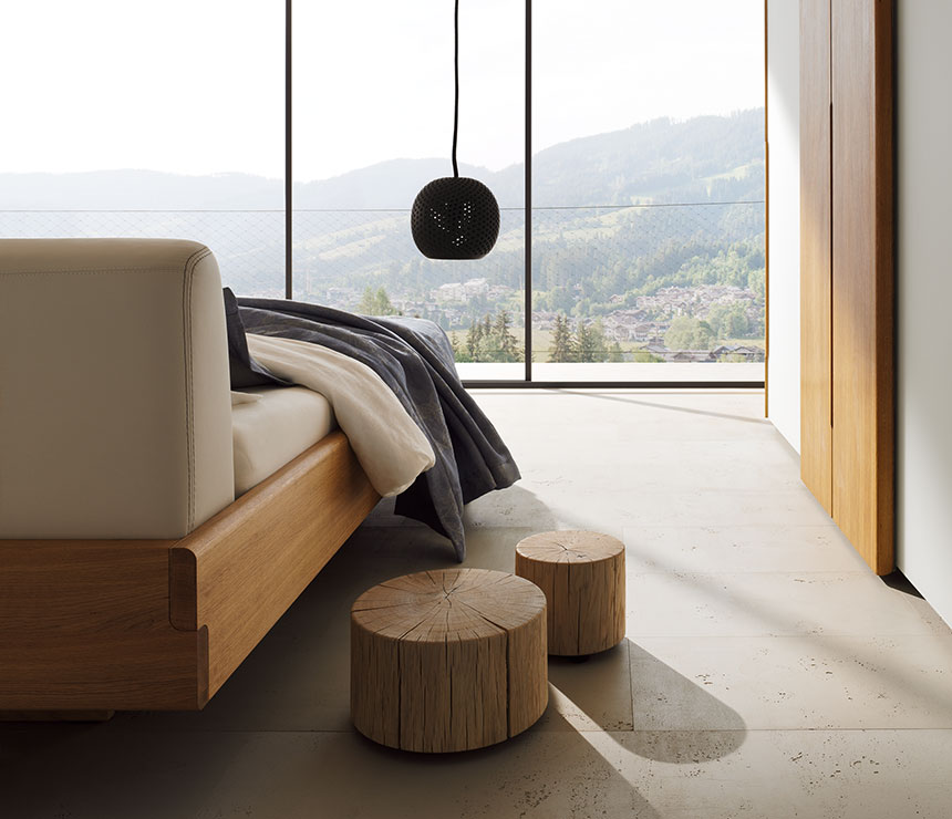 Modern beech bed