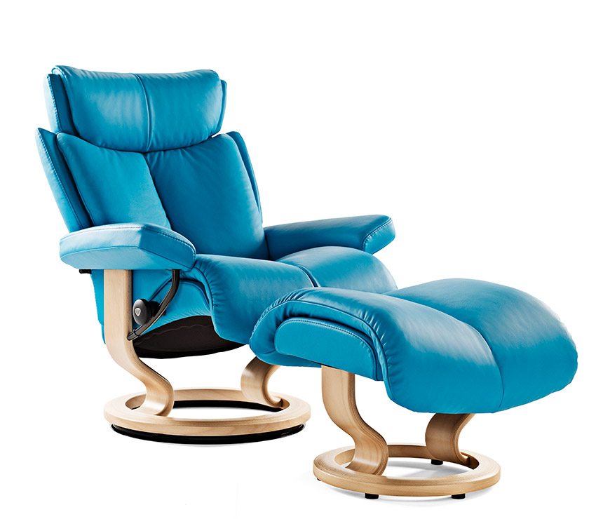 Blue Stressless Magic recliner chair
