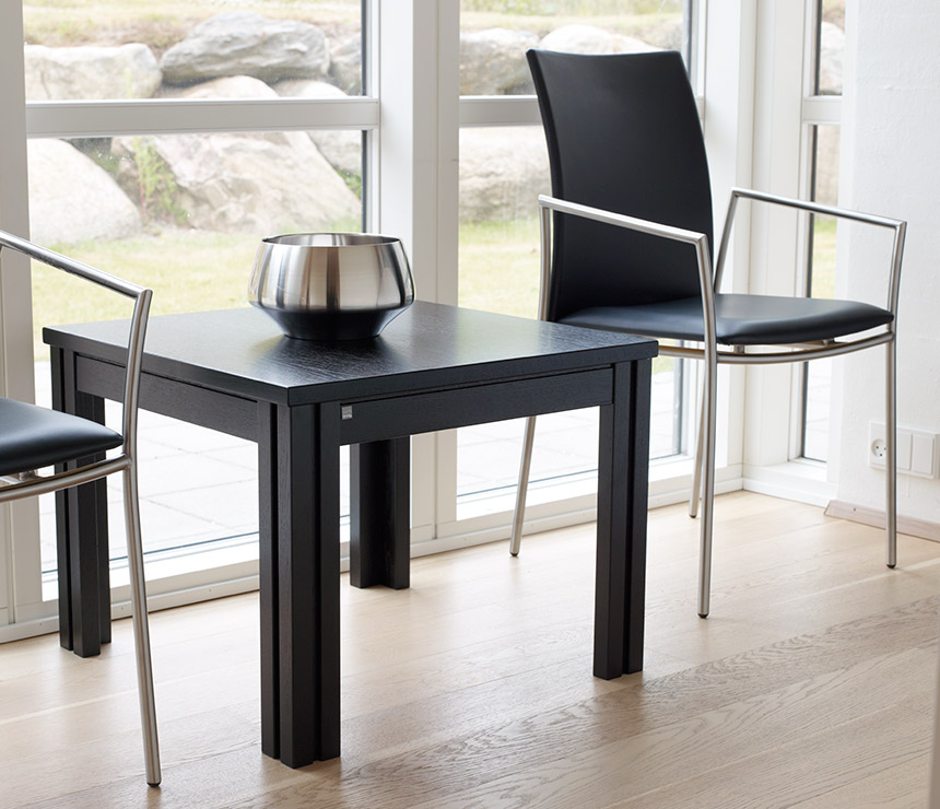 Black Danish steel and leather carver dining chair