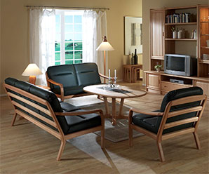 Classic Danish solid beech wood sofas