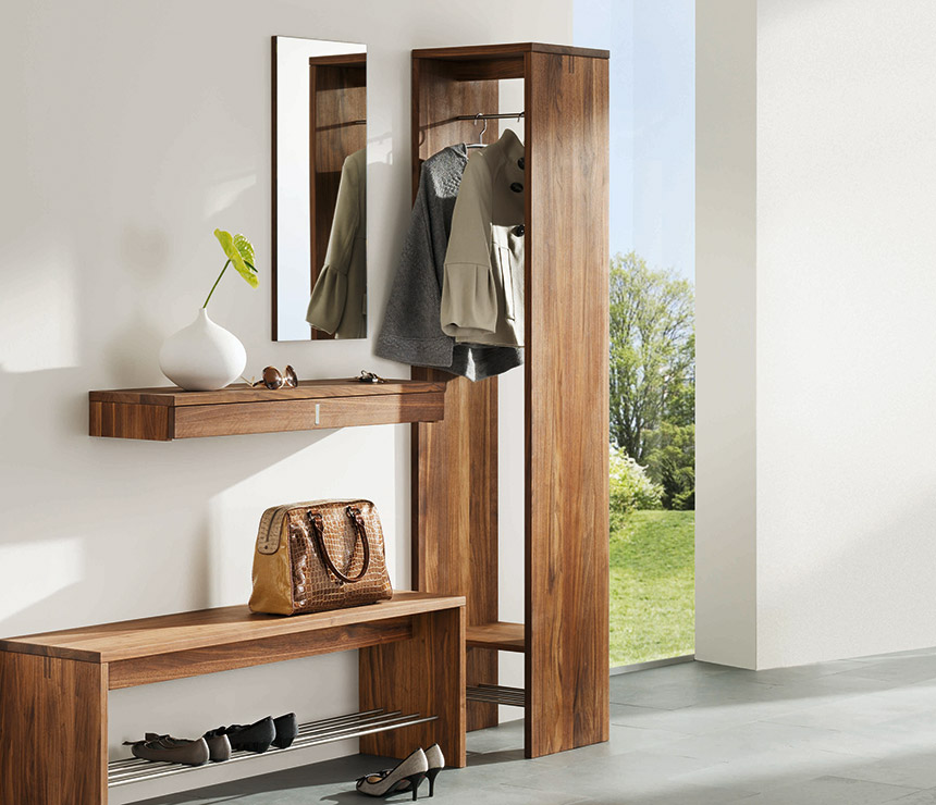 Concealed hallway coat rack