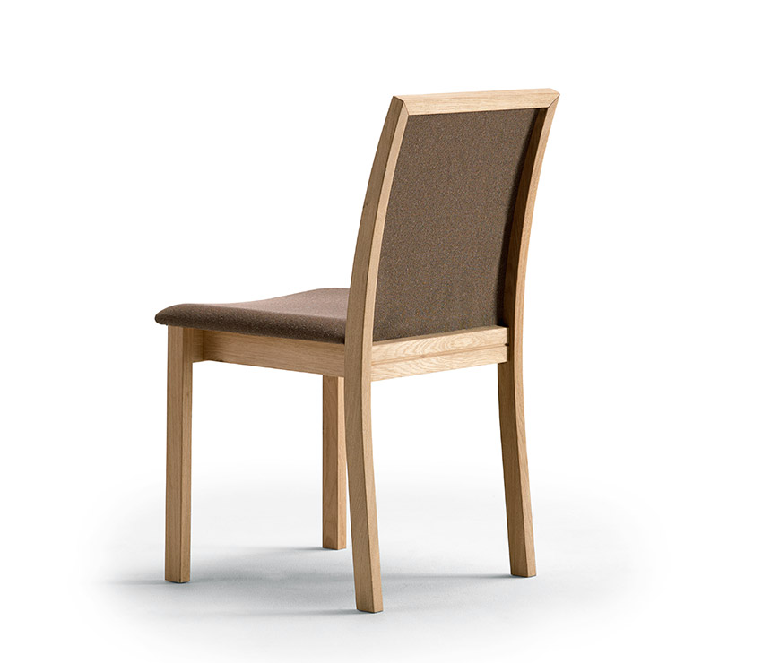 Wood and upholstery contemporary dining chair