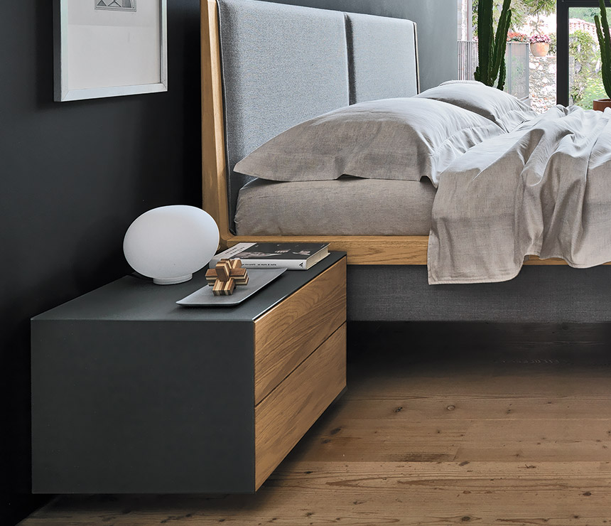 Luxury solid hardwood and glass bedside cabinets
