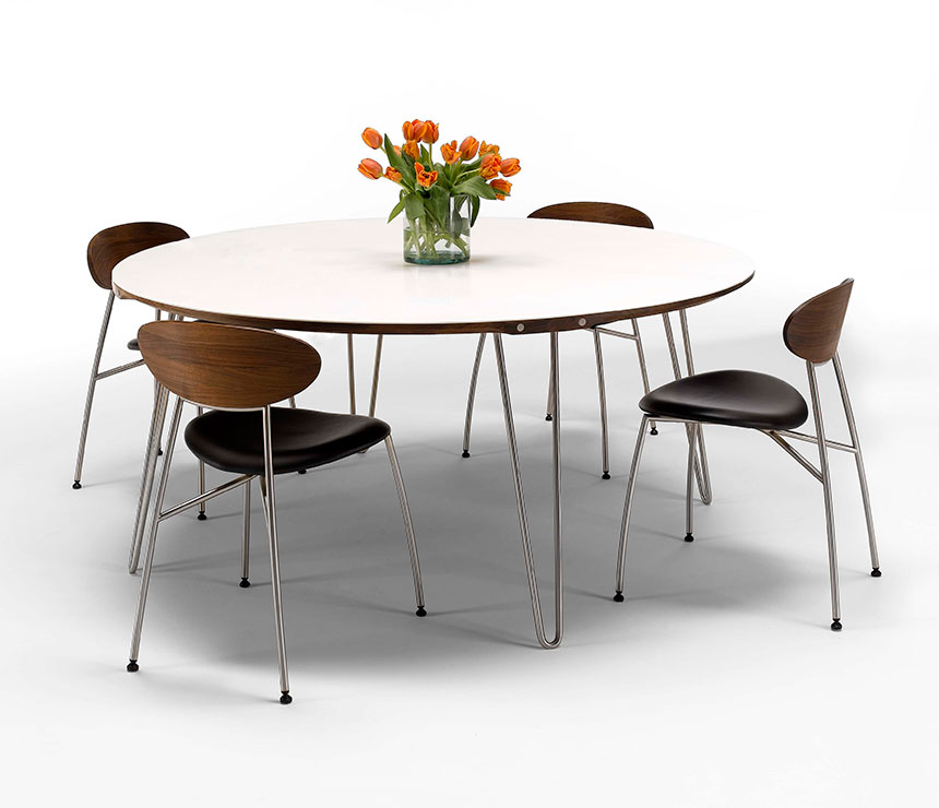 Danish Corian circular dining table