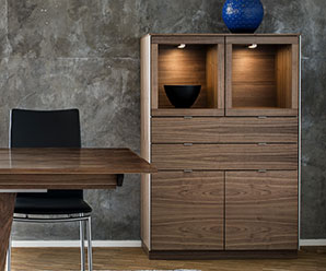 Lux walnut display cabinet