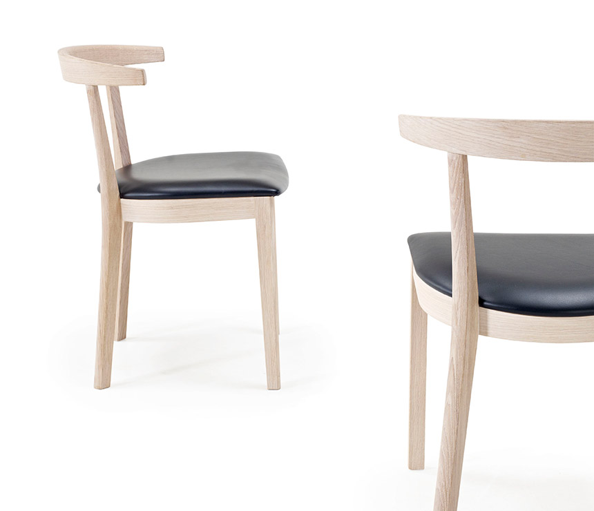 Danish retro dining chairs with rounded backrest