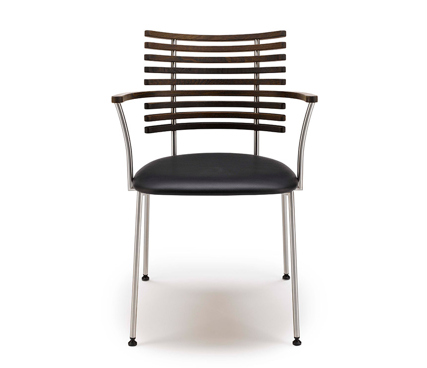 Front view of the modern Danish DM4105-06 carver dining chair