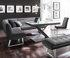 Corner dining bench and table set