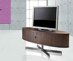 Modern tambour media cabinet