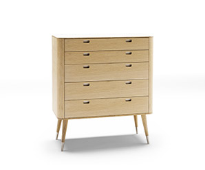 Retro-styled ash Danish chest of drawers
