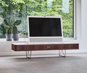 Tambour door retro media cabinet
