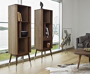 Retro walnut bedroom cabinets from Denmark made in solid wood